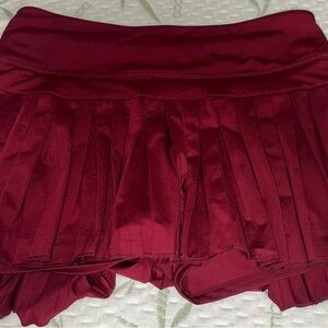 Gold Hinge Pleated Crimson Skirt